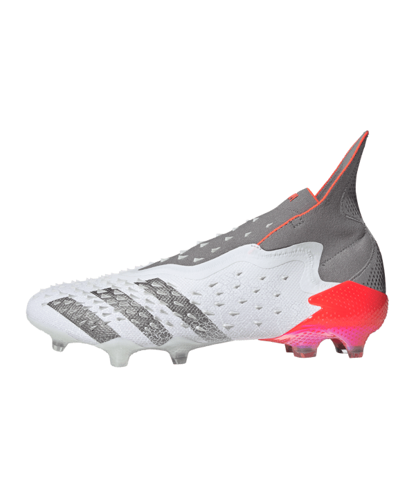 adidas Predator FREAK+ FG White Spark Weiss Grau Rot - weiss