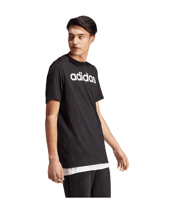 adidas Essentials Embroidered Logo T-Shirt Schwart - schwarz