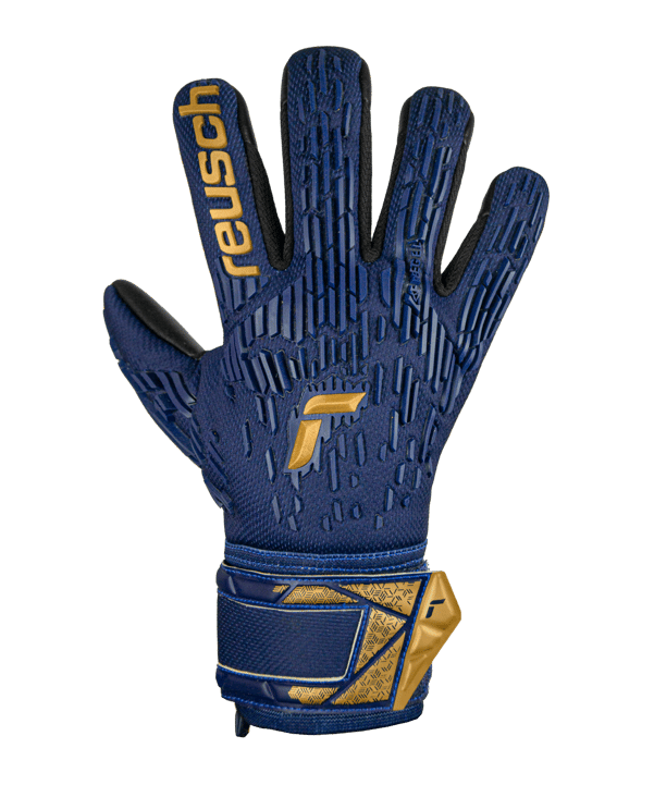 Reusch Attrakt Freegel Silver TW-Handschuhe Night Spark 2024 Kids Blau Gold Schwarz F4411 - blau
