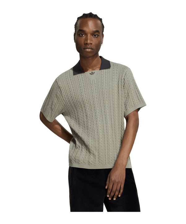 adidas Originals Cable Knit Football Trikot Grün - gruen
