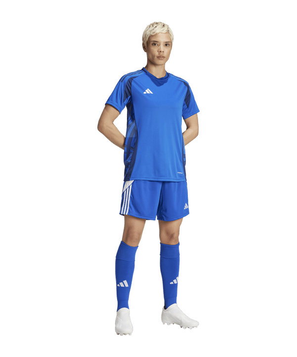 adidas Tiro 24 Short Damen Blau Weiss - blau
