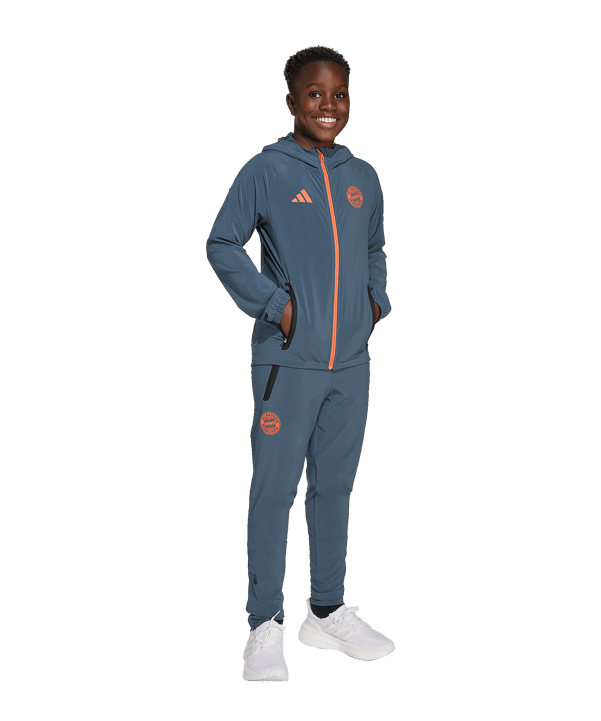 adidas FC Bayern München Tech Travel Jacke Kids Grau - grau
