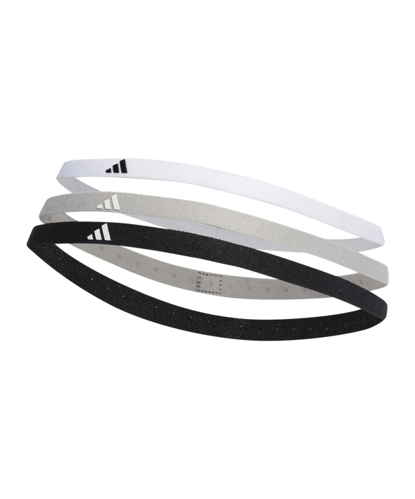 adidas Stirnband 3er Pack Schwarz Grau Weiss - schwarz
