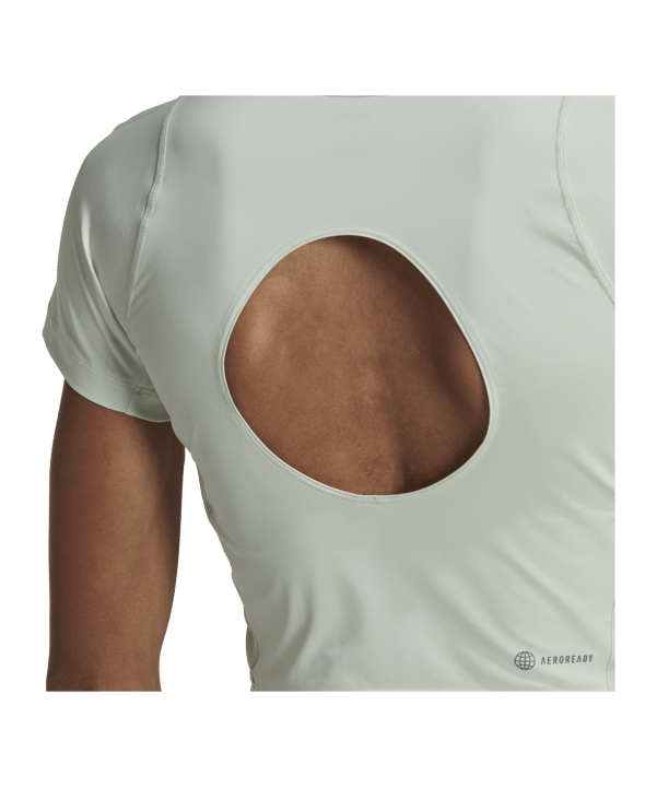 adidas WTR Cropped T-Shirt Damen Grün Grau - gruen