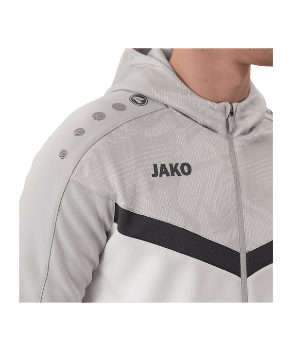 JAKO Icon Kapuzenjacke Weiss Grau F016 - weiss