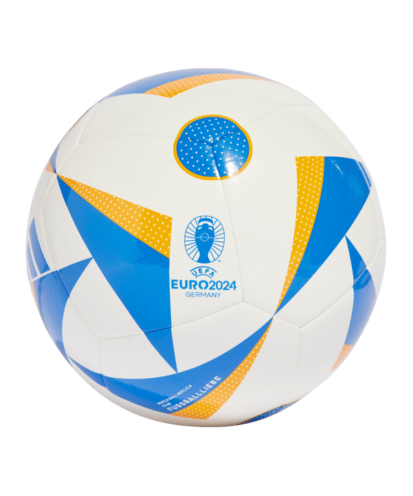 adidas Fussballliebe Club Trainingsball EM 2024 Weiss Blau Orange - weiss