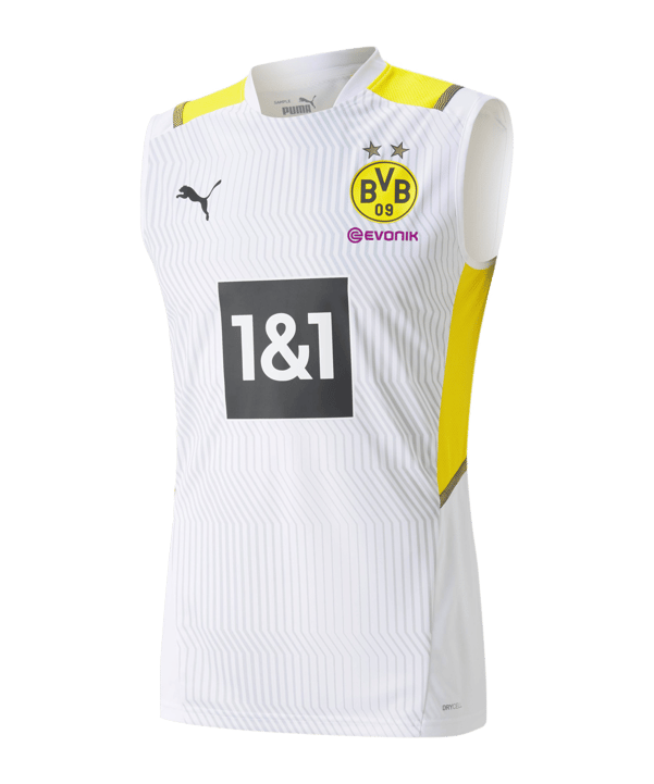 PUMA BVB Dortmund Trainingstanktop Weiss Gelb F08 - weiss