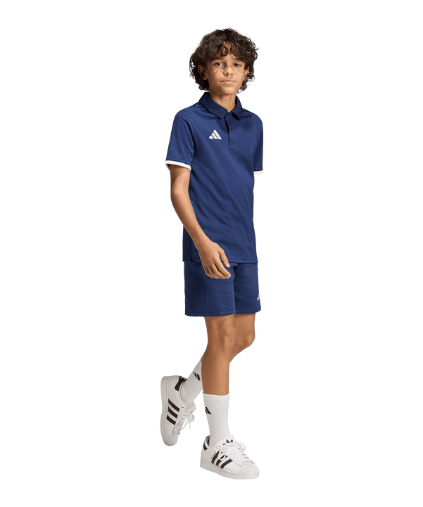 adidas Entrada 26 Polo Kids Dunkelblau - weiss