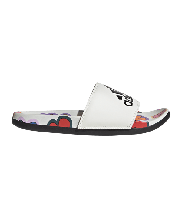 adidas Comfort Slides Adilette Damen Weiss Schwarz - weiss