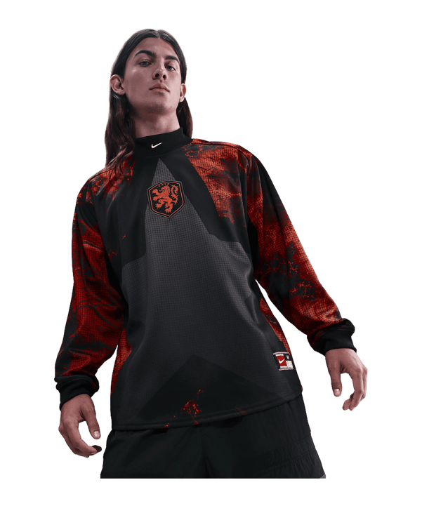 Nike KNVB Niederlande Authentic Torwarttrikot Langarm Hollywood Schwarz F010 - schwarz