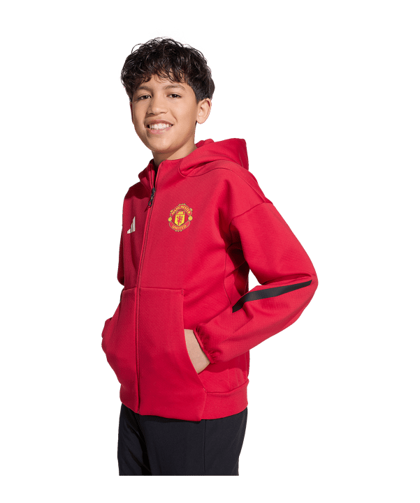 adidas Manchester United Anthem Kapuzenjacke Kids Rot - rot