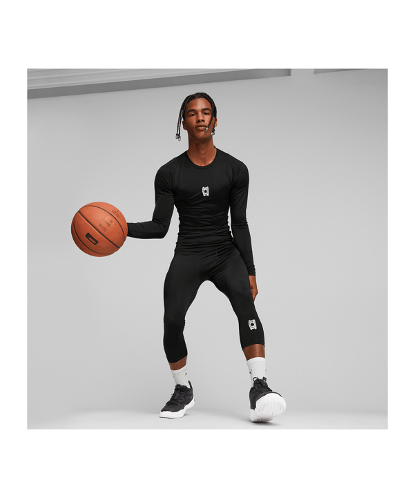 PUMA Hoops Team 3/4 Tight Schwarz F01 - schwarz