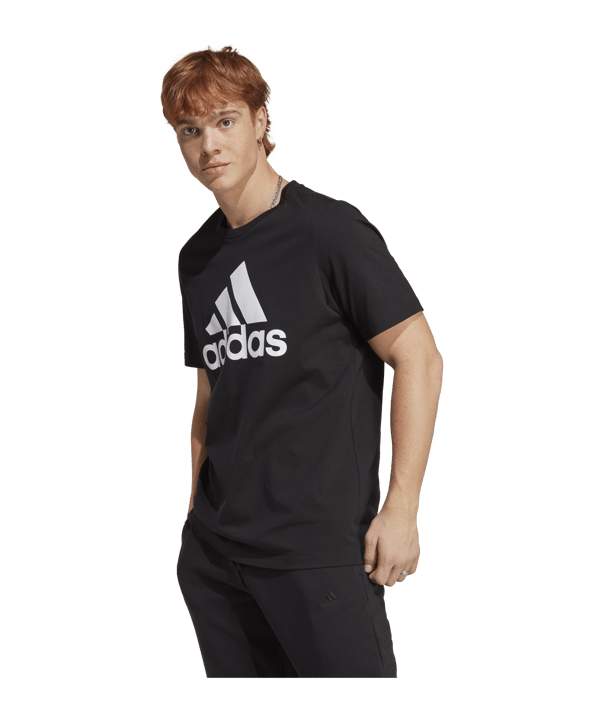 adidas Essentials Single Jersey Big Logo Tee Black - schwarz