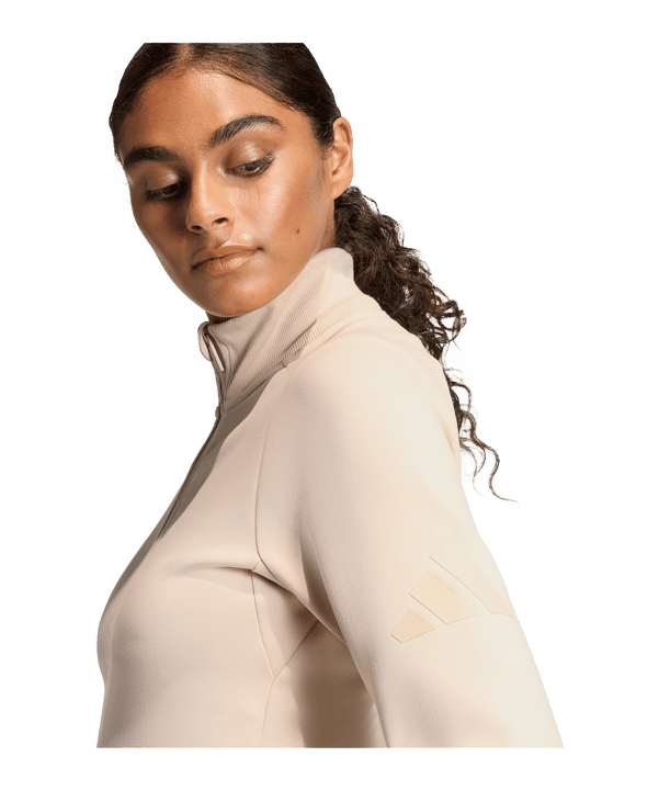 adidas Soft Lux Slim Trainingsjacke Damen Beige - beige
