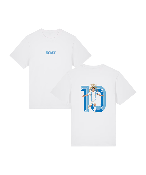 11teamsports Argentinien "GOAT" T-Shirt WM 2026 Weiß - weiss