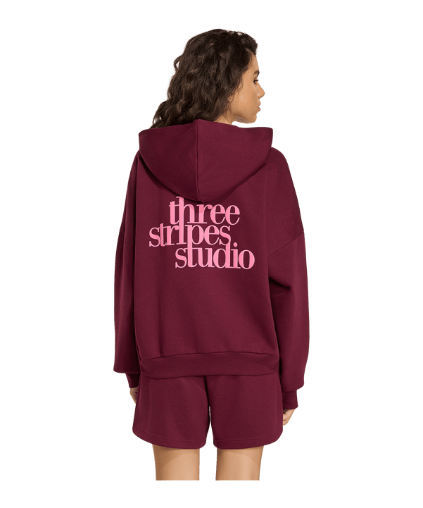 adidas 3 Stripes Studio Hoody Damen Rot - rot