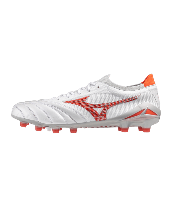 Mizuno Morelia Neo IV Alpha Made in Japan FG Charge Weiss Rot F60 - weiss