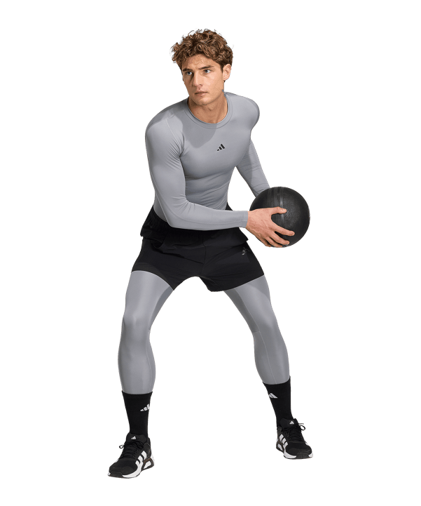 adidas Techfit Compression Training Underwear Longsleeve Grau