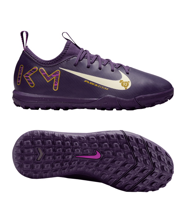 Nike Jr Air Zoom Mercurial Vapor XVI Academy TF Kylian Mbappe Signature Kids Lila F500 - lila
