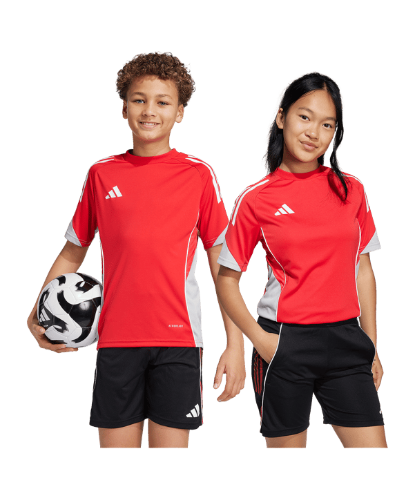 adidas Tiro 25 Competition Trikot Kids Rot Grau - lila