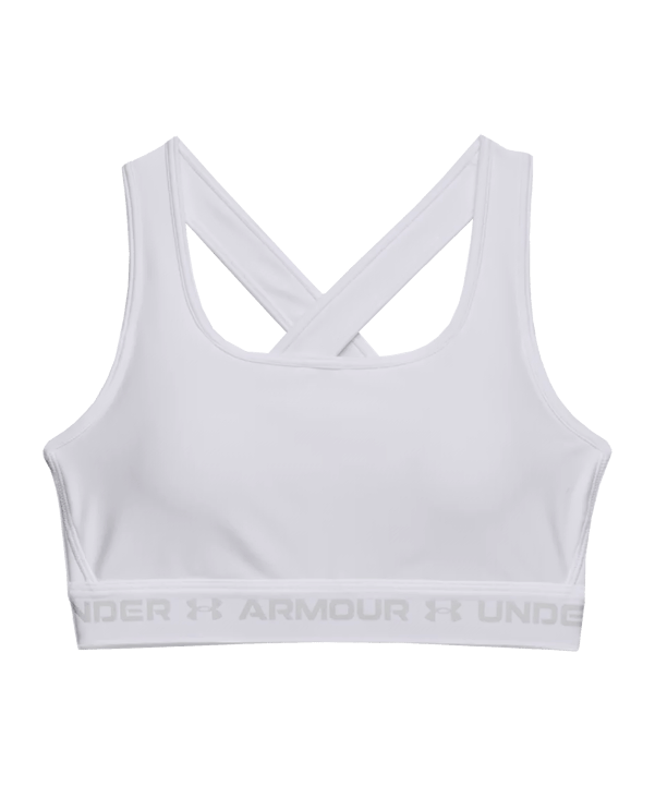 Under Armour Crossback Mid Sport-BH Dames Wit K100 - wit