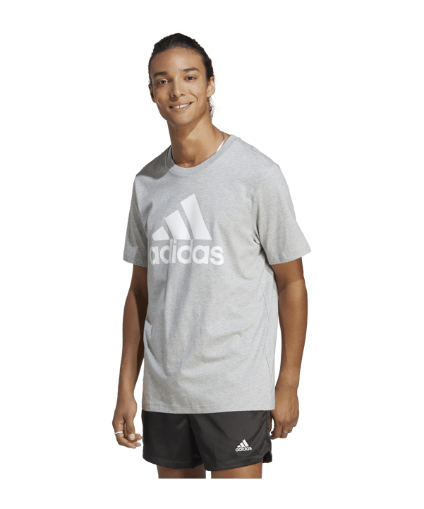 adidas Essentials Single Jersey Big Logo Tee Grey - grau