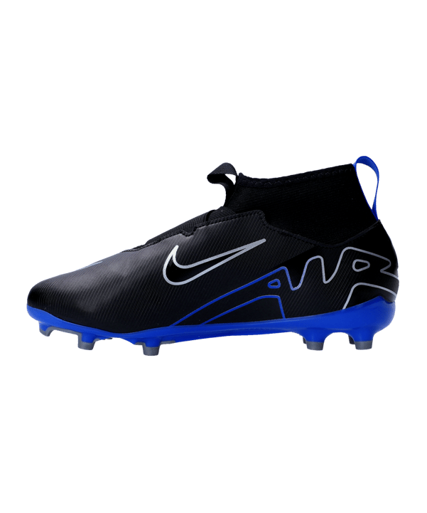 Nike Jr Air Zoom Mercurial Superfly IX Academy FG/MG Shadow Kids Schwarz Silber Blau F040 - schwarz