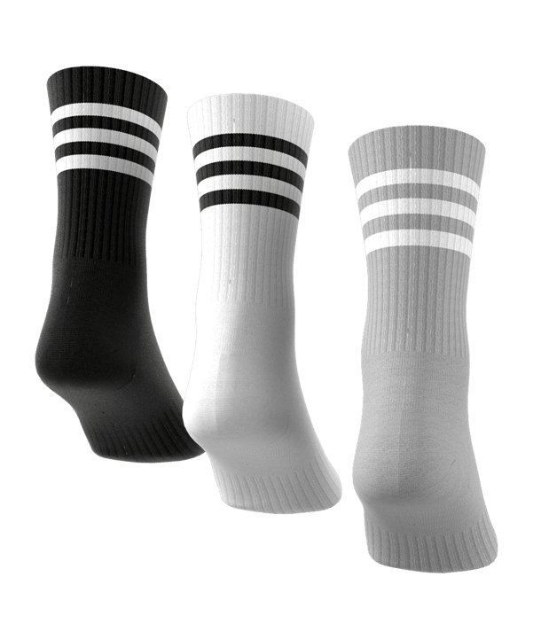 adidas 3S Cush Crew 3er Pack Socken Grau Weiss - grau