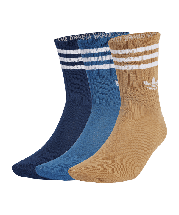 adidas Originals 3 Stripes Crew 3 Pairs Calze Blu - blu