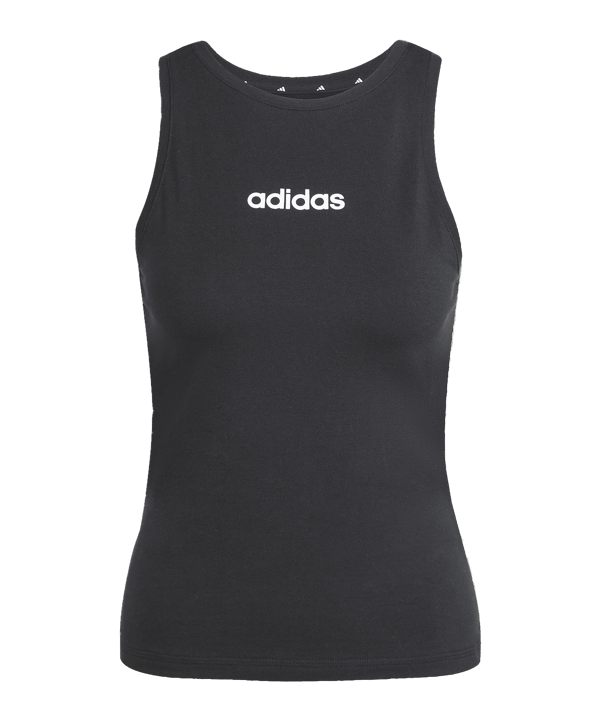 adidas Sportswear Essentials Linear Slim Cotton Tanktop Damen Schwarz - schwarz