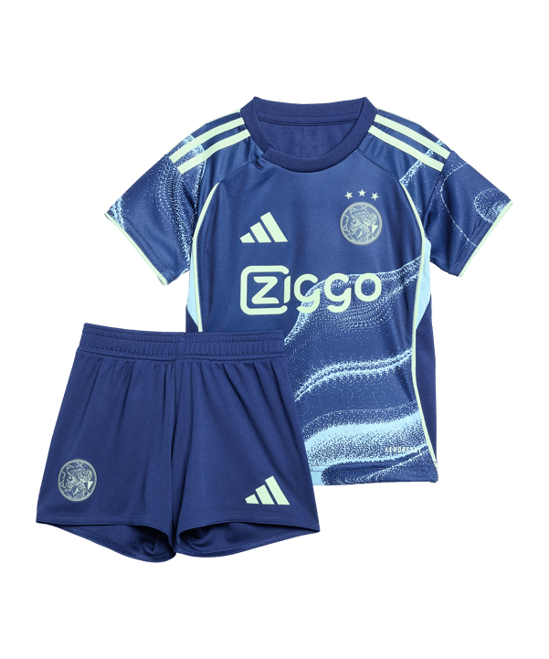 adidas Ajax Amsterdam Baby Trikot Set Away 2025/2026 Kids Blau - blau