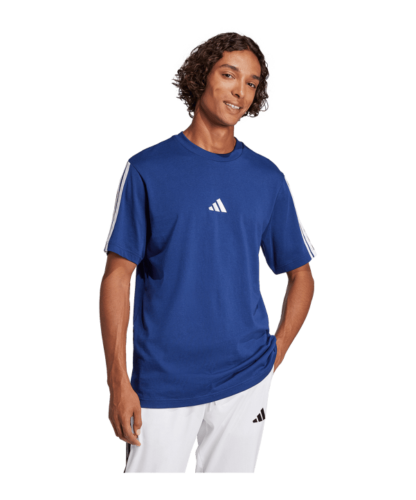 adidas Essentials 3 Stripes T-Shirt Blau - blau