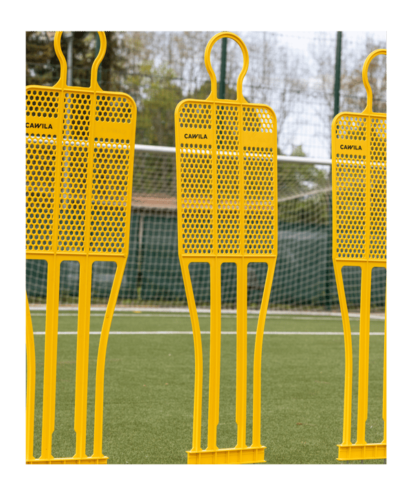 Cawila Trainingsdummy PRO 180cm Gelb | Freistoßdummy mit 4 Metallspitzen - gelb