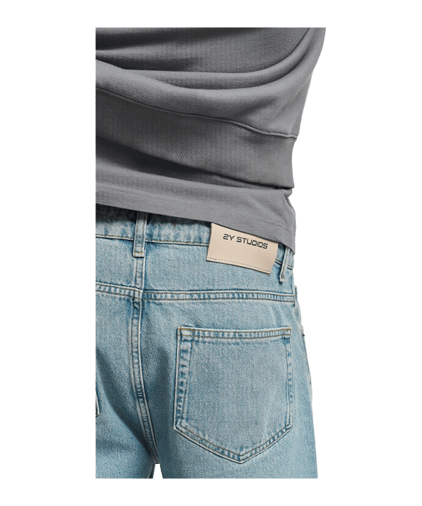2Y-Studios Arun Open Hem Straight Jeans Hose Blau - blau