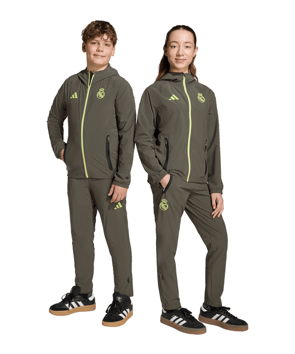 adidas Real Madrid Vis Tech Travel Jogginghose Kids Grau - grau