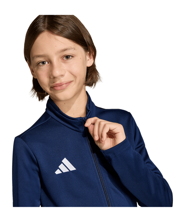 adidas Entrada 26 Trainingsjacke Kids Dunkelblau - weiss