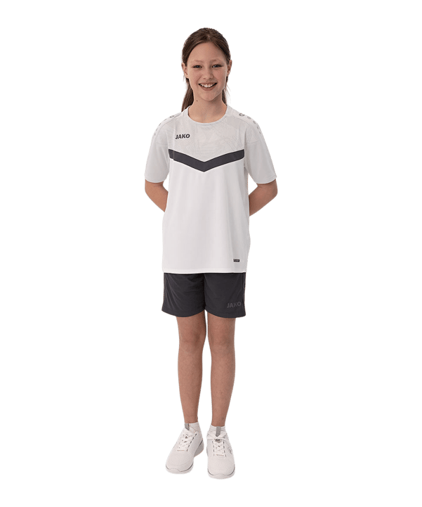 JAKO Icon T-Shirt Kids Weiss Grau F016 - weiss