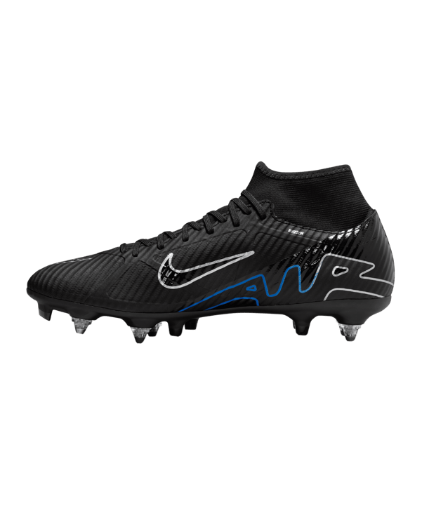 Nike Air Zoom Mercurial Superfly IX Academy SG-Pro AC Shadow Schwarz Silber Blau F040 - schwarz