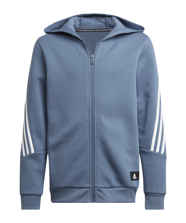 adidas Future Icons Kapuzenjacke Kids Blau Weiss - blau