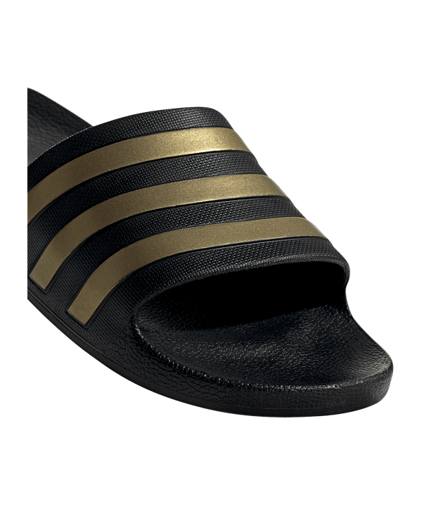 adidas Adilette Aqua Badelatsche Schwarz Gold - schwarz