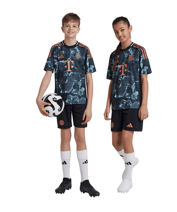 adidas FC Bayern München Short Away 2024/2025 Kids Schwarz - schwarz