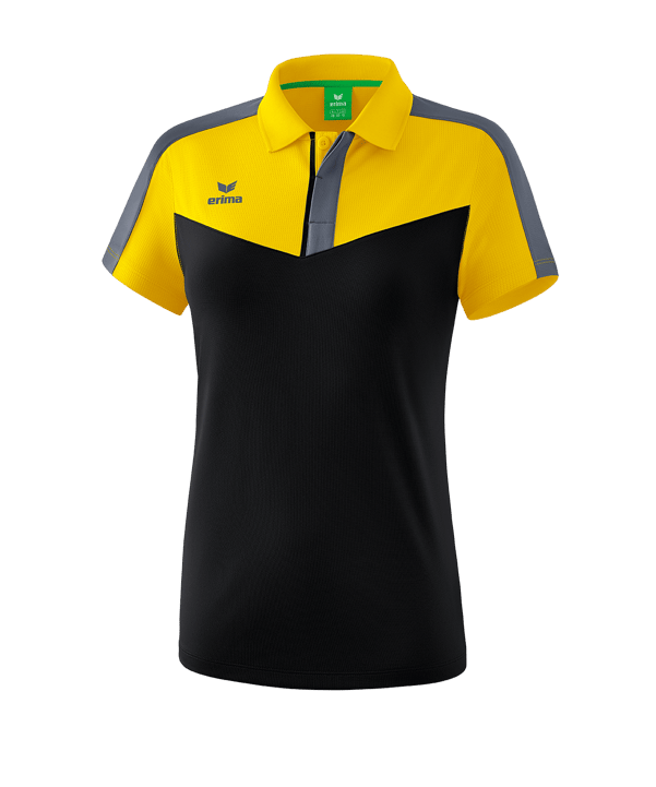 Erima Squad Poloshirt Damen Gelb Schwarz - gelb