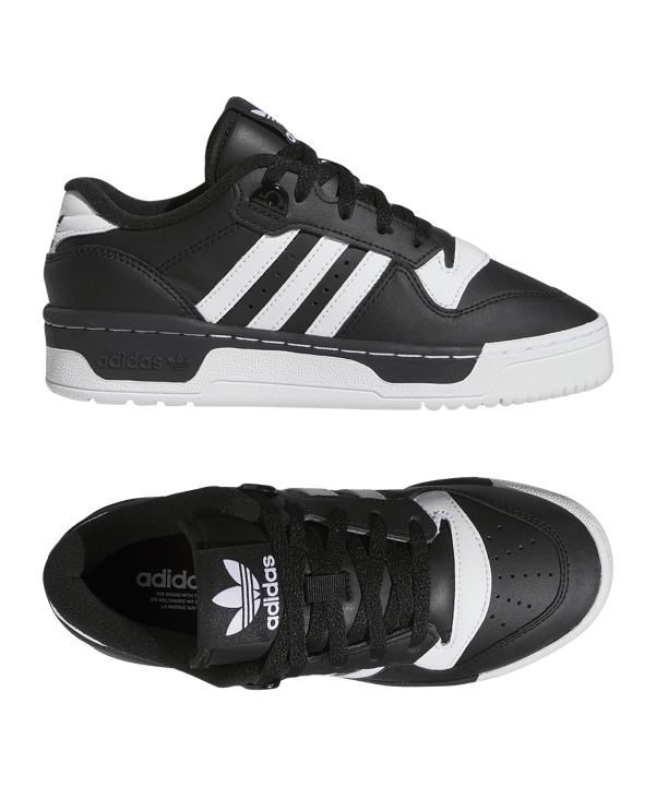 adidas Originals Rivalry Low Kids Schwarz Weiss - schwarz