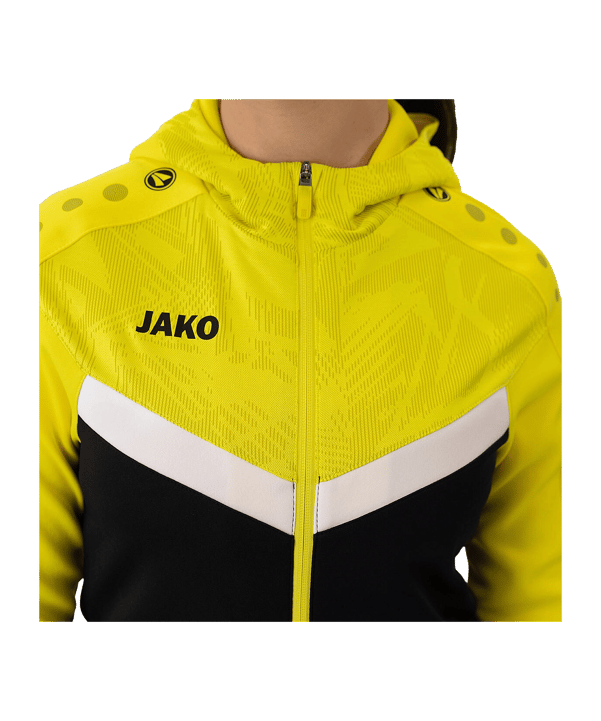 JAKO Iconic Kapuzenjacke Damen Schwarz Gelb F808 - schwarz