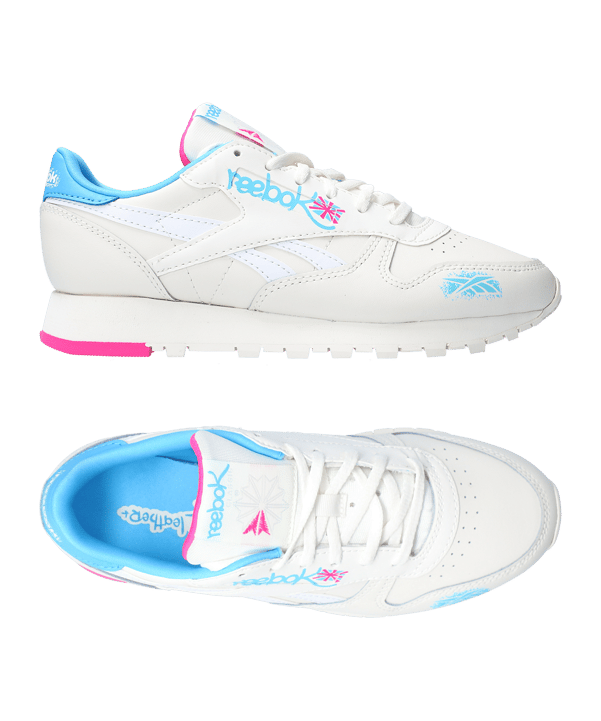 Reebok Classic Leather Damen Weiss Blau - weiss