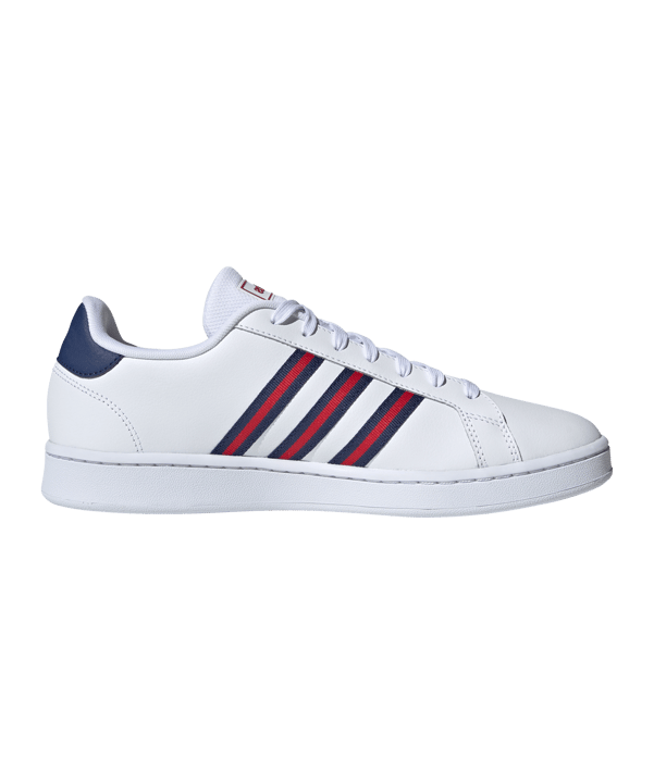 adidas Grand Court Weiss Blau Rot - weiss