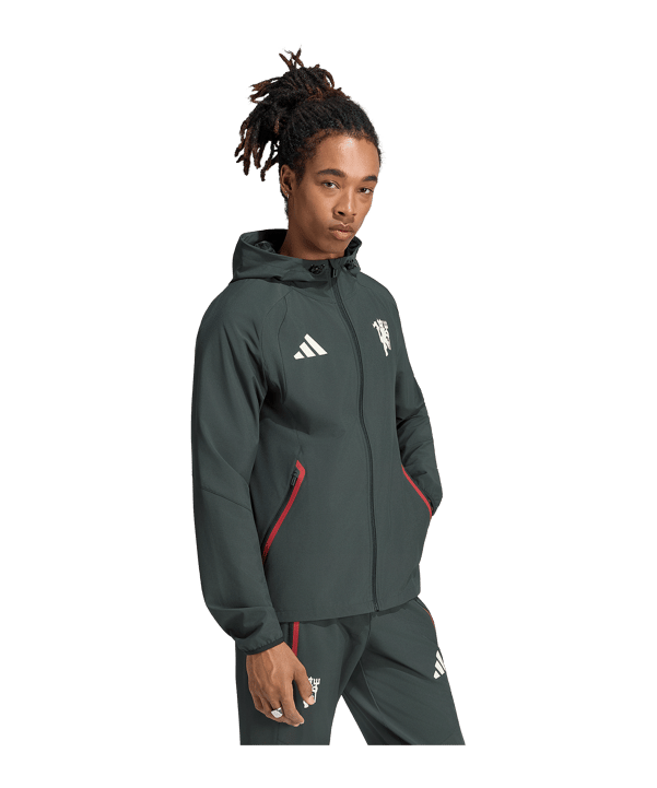 adidas Manchester United Tiro Travel Windbreaker Verde - verde
