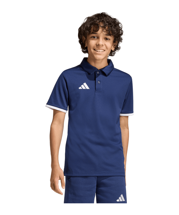 adidas Entrada 26 Polo Kids Dunkelblau - weiss