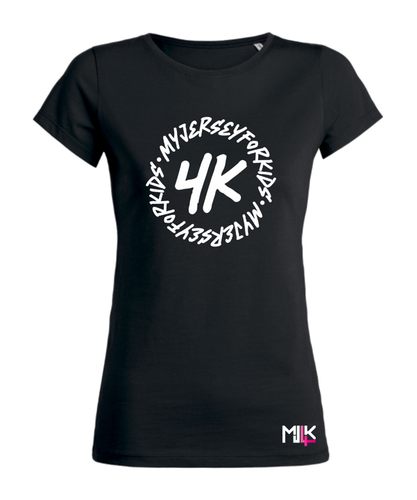 MJ4K T-Shirt Damen "4K" Schwarz - schwarz