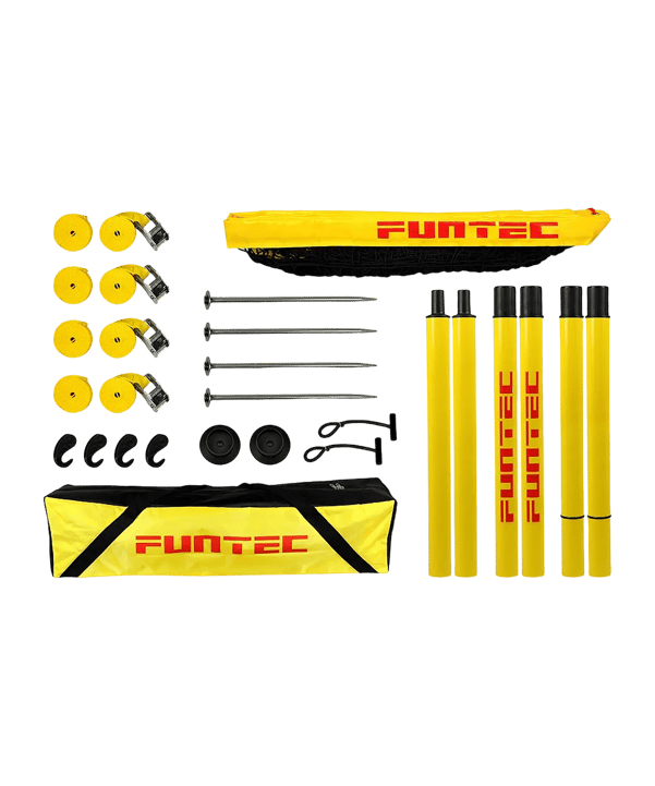 Funtec Beach Champ Set mit Pro Beach Netz 8,5m Tor Schwarz - schwarz